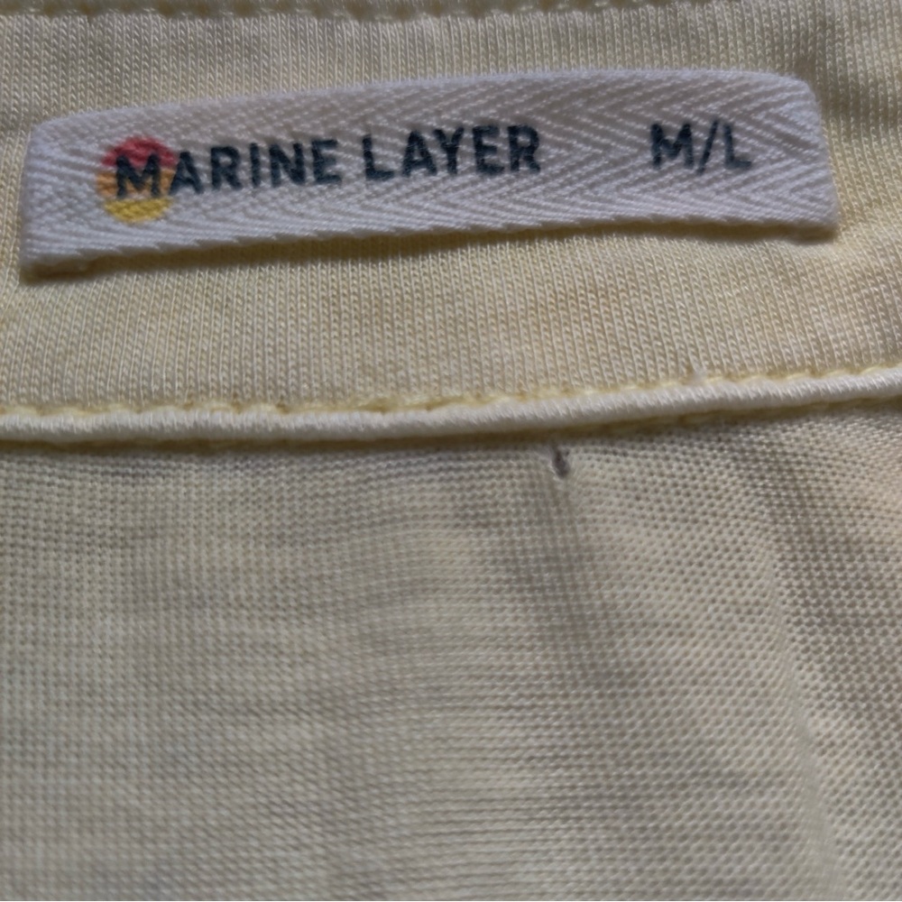 Marine Layer Garment Dye Resort Polo Shirt Size M/L Yellow Paler Banana Preppy - Picture 4 of 7